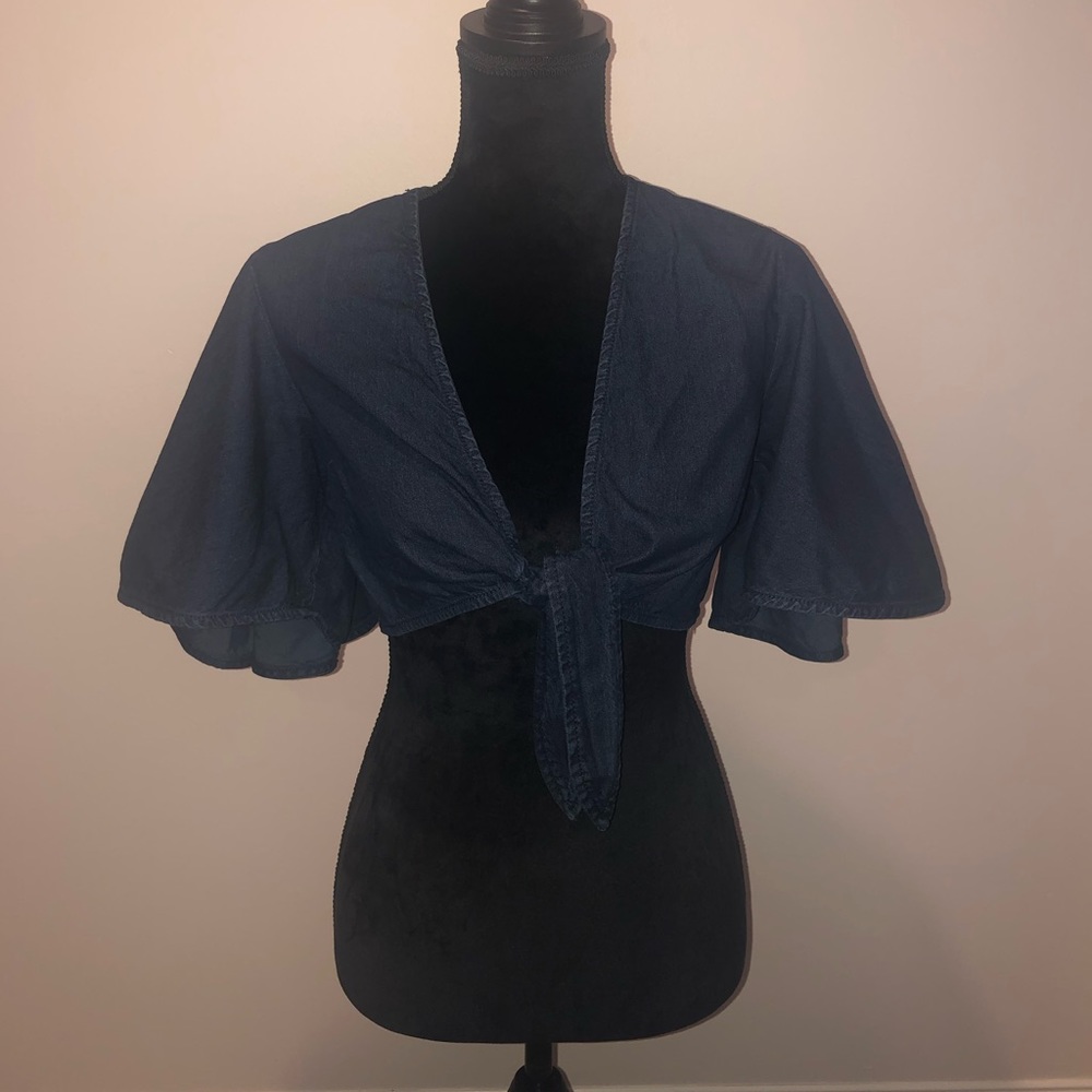 Free People Denim Crop Top